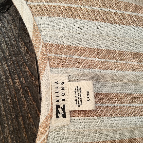 Billabong Striped Jumpsuit With Peach & Cream Stripes Size Small - Picture 2 of 12